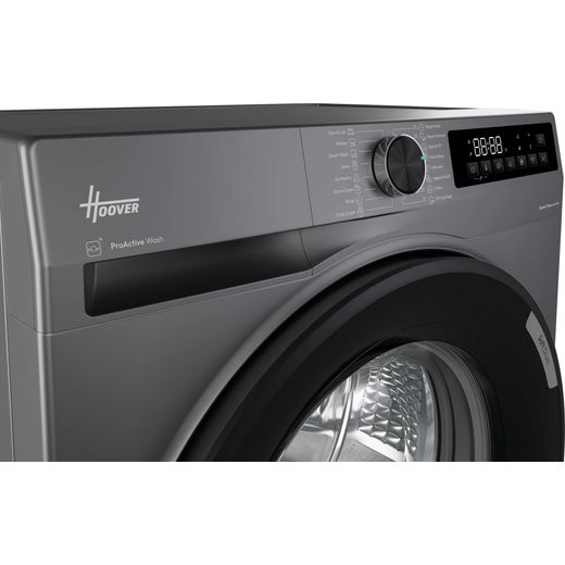 Hoover Pro Wash Series 3 HBR 411BL9G-80 11kg Washing Machine with 1400 rpm - Graphite - Right close up perspective shot