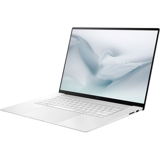 ASUS Zenbook S16 UM5606GA-SR040W OLED 16" Copilot+ Laptop - AMD Ryzen™ AI 7, 1TB SSD, 32 GB RAM - White - left perpsective shot