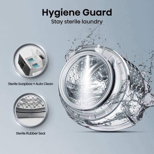 Hisense 10Kg / 6Kg Washer Dryer - Titanium - Annotation - Hygiene guard shot