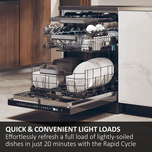 Haier I-Pro Shine Series 5 Slimline Dishwasher - White - Annotation - Rapid Cycle