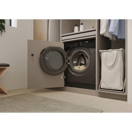Haier Series 6 BHA6S696M6DB9R80 Wifi Connected Integrated 9Kg / 6Kg Washer Dryer with 1600 rpm - Graphite - Washer dryer in laundry room