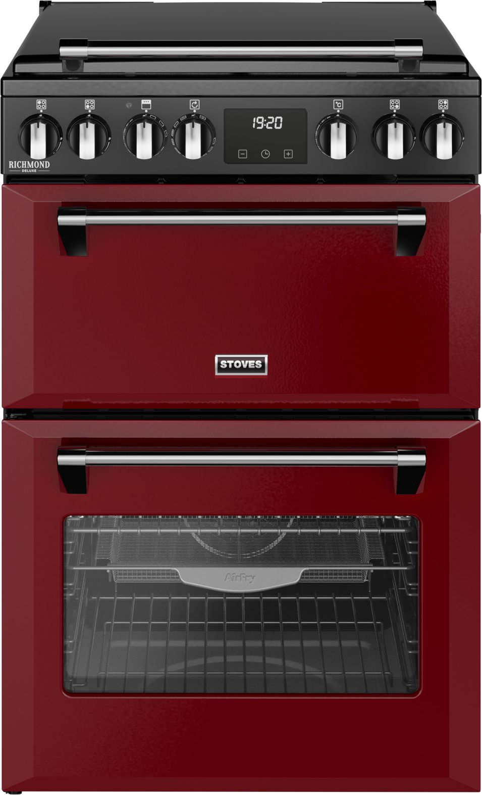 Stoves Red Dual Fuel 60cm Freestanding Cooker - 4-Zone Hob - Double Oven - Electronic Ignition