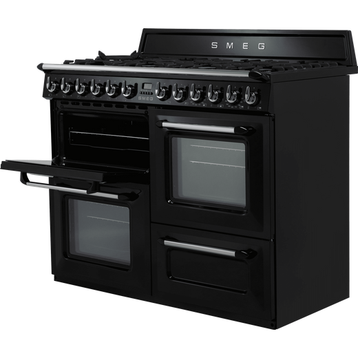 Smeg Victoria 110cm Dual Fuel Range Cooker - Black