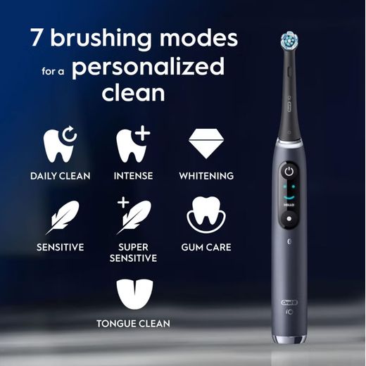 Oral-B iO™ 9 Electric Toothbrush - Black - Annotation - 7 brushing modes