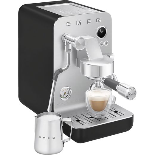 Smeg Espresso Coffee Machine - Black - Right perspective with jug shot