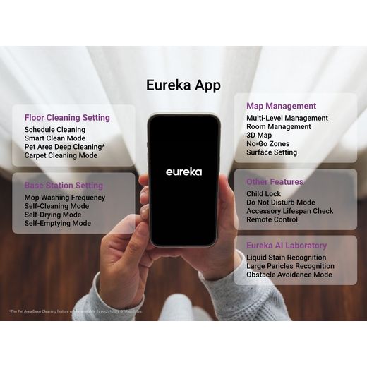 Eureka J15 Max Robotic Vacuum Cleaner - Black - Annotation - App shot