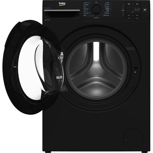 Beko b300 BM3WT3941B 9kg Washing Machine with 1400 rpm - Black - Door open