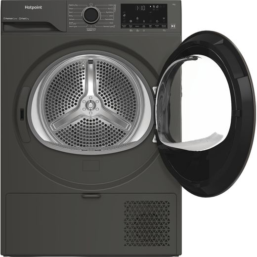 Hotpoint C HD 94M GBS UK Heat Pump Tumble Dryer - Grey - Door open