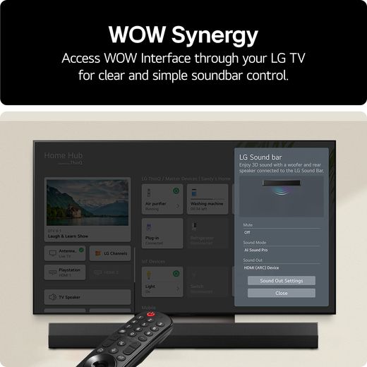 LG US20A Bluetooth 2.0 Soundbar - Black - Annotation - Wow synergy shot