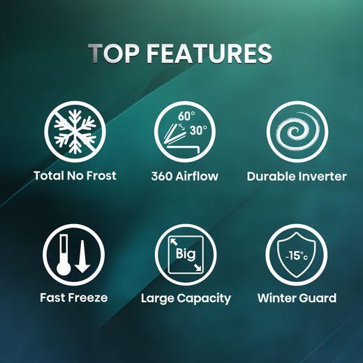 Hisense FT280WN3SGD Total No Frost Chest Freezer - Silver  - Annotation - features shot