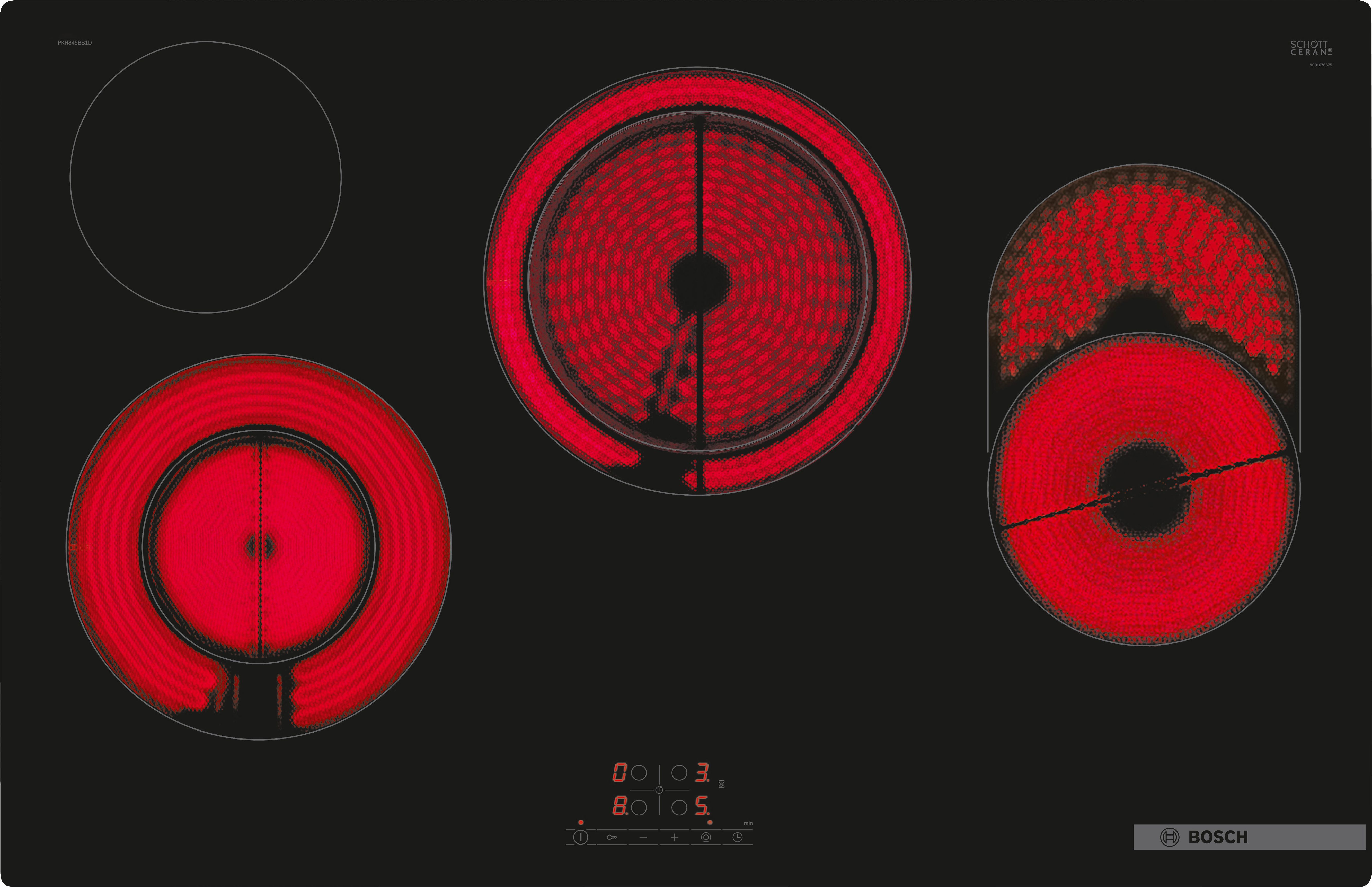 Image of Bosch Series 4 PKH811BB1D 80cm Ceramic Hob - Black, Black