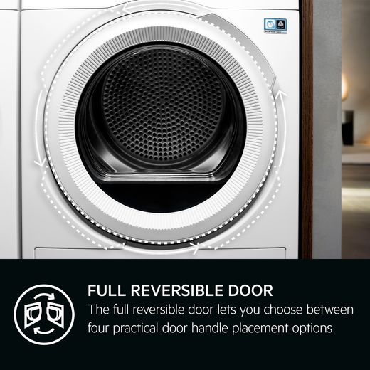 AEG 916900474 9Kg Heat Pump Tumble Dryer - Anthracite / Black - Annotation - Reversible door