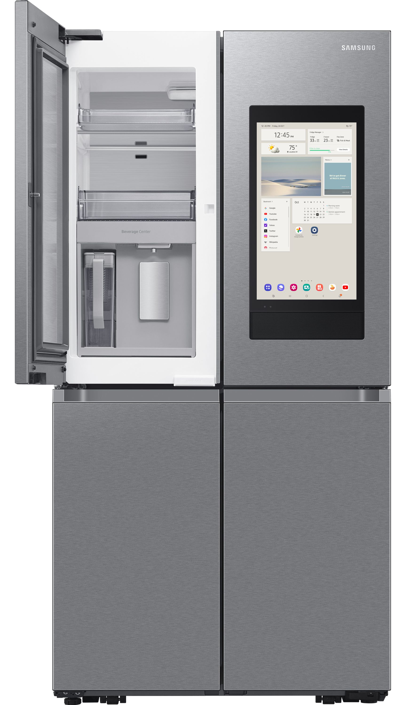 Samsung RF65DG9H0ESREU American Fridge Freezer - Real Stainless - 636L Total Capacity - WiFi Enabled