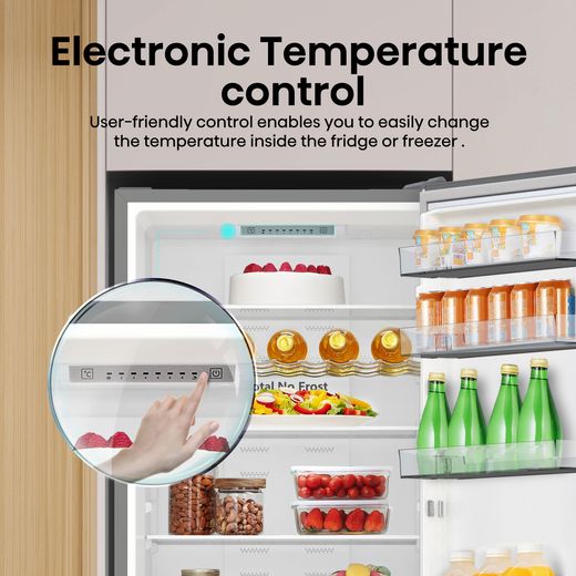 Hisense 70/30 Total No Frost Fridge Freezer - Stainless Steel - Annotation - Temp control shot