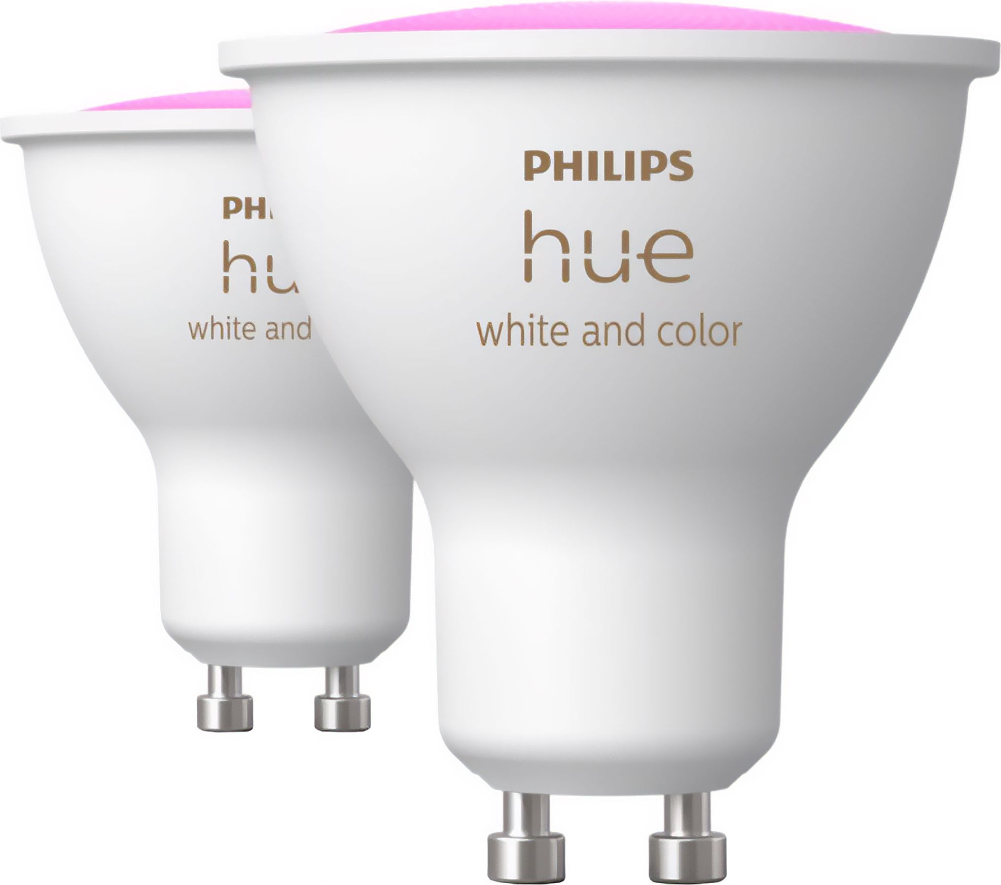 Philips Hue White and Colour Ambience GU10 Smart Bulb - 2 Pack - White, White