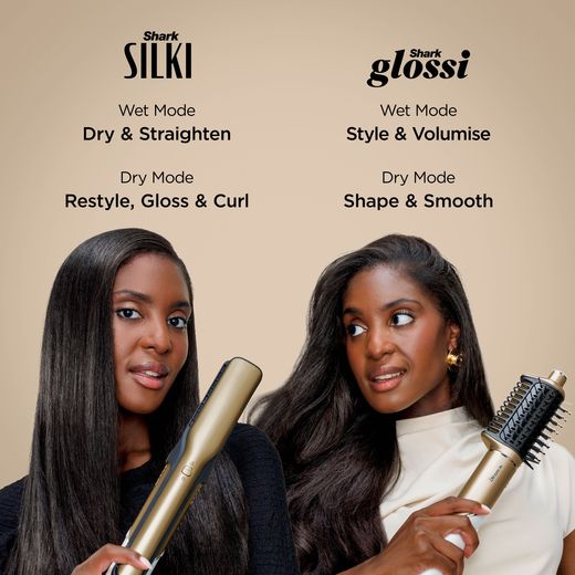 Shark Glam 5 in 1 Curly & Coily Multistyler HD6052SUK Hot Air Styler - Gold - Annotation - Features
