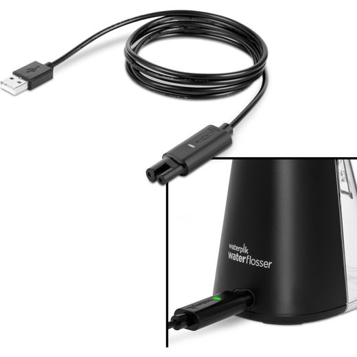 Waterpik Electric Toothbrush - Black - Close up of cable being plugged in