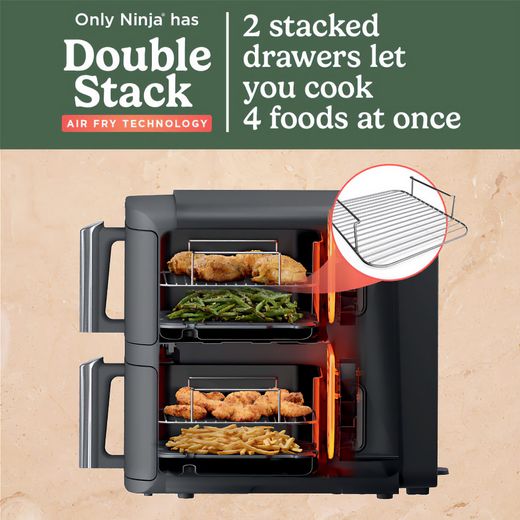 Ninja Double Stack XL SL400UK Air Fryer - Black / Grey - Annotation - Double stack