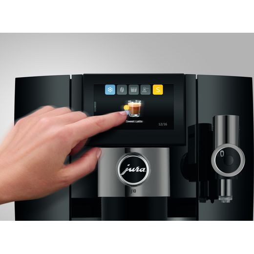 Jura 15664 Espresso Coffee Machine Piano Black - Using touch control panel