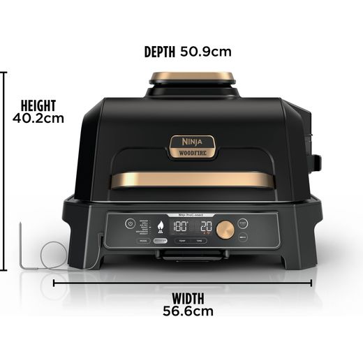 Ninja OG901UKBK1 Outdoor Oven Black / Gold - Dimensions