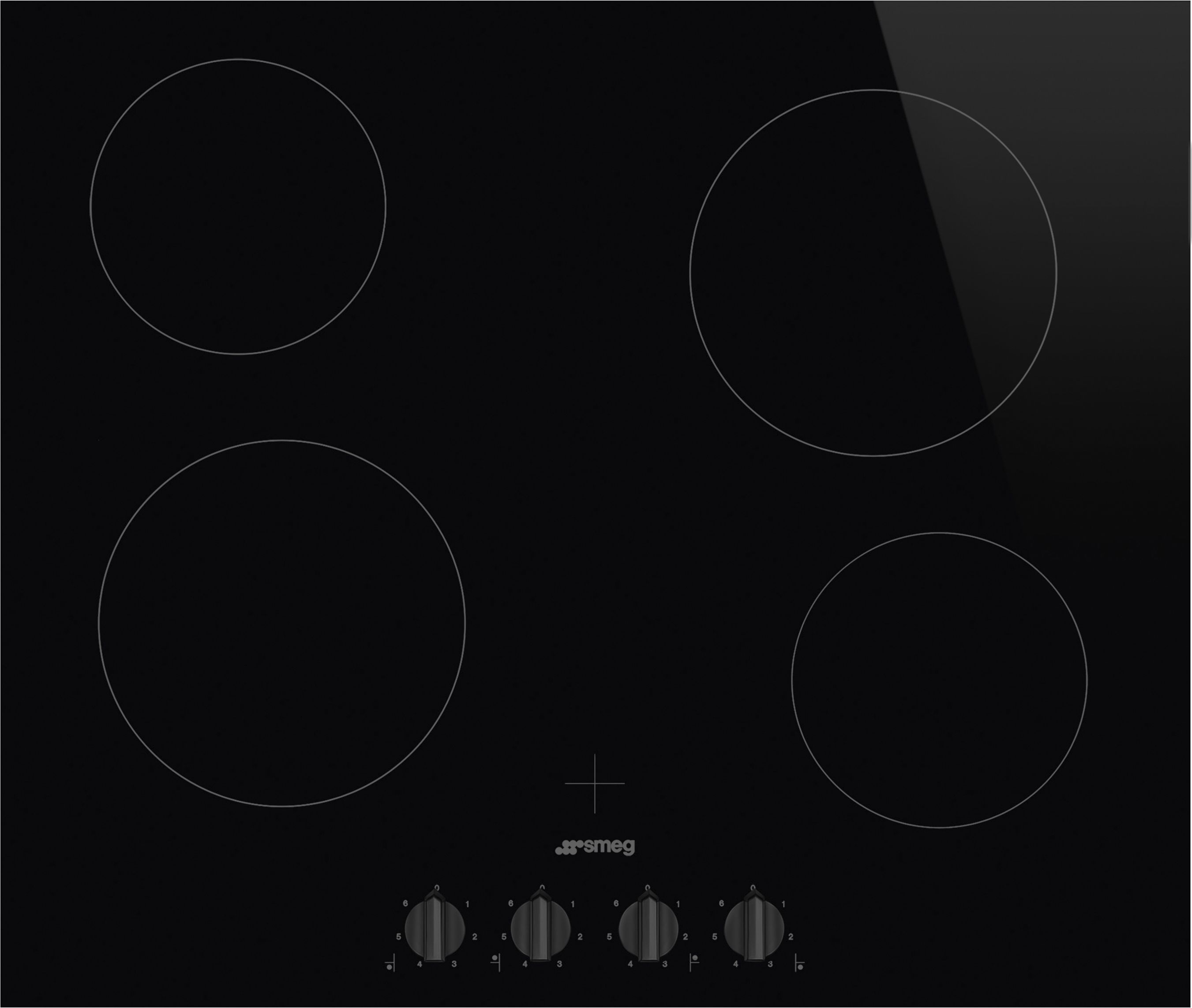 Image of Smeg Cucina SE364TDMB 60cm Ceramic Hob - Black, Black