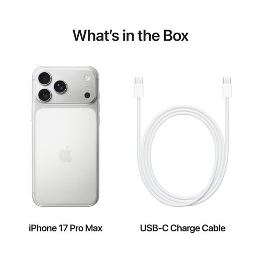 Apple iPhone 17 Pro Max 512GB in Silver - Annotation - What's in the box