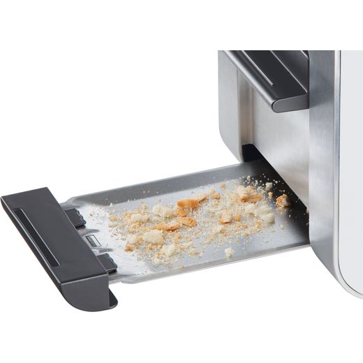 Bosch Styline TAT8611NGB 2 Slice Toaster - White - crumb tray shot
