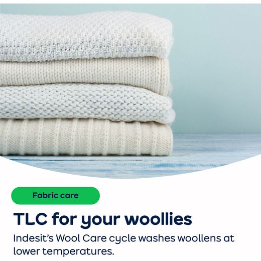 Indesit My Time 7Kg / 5Kg Washer Dryer - White - AO Annotation - Wool-Care