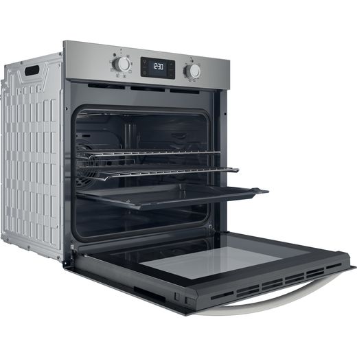 Indesit IO 253 X UK Electric Single Oven Stainless Steel - Right perpsective shot 