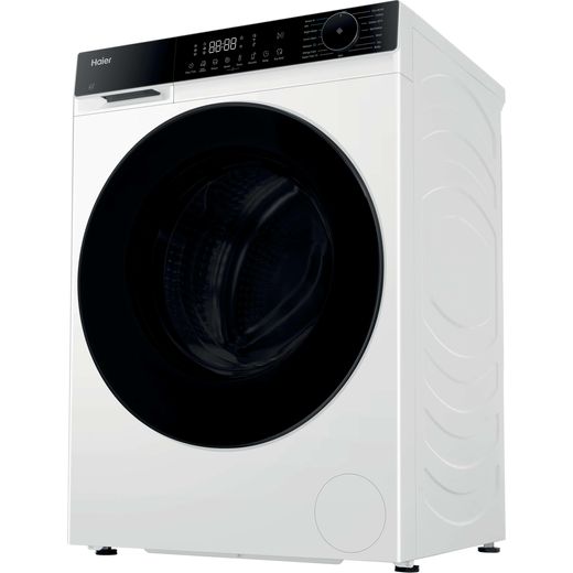 Haier X Series 5 HWD90BP14357TUUK Wifi Connected 9Kg / 5Kg Washer Dryer with 1400 rpm - White - Left perspective shot 