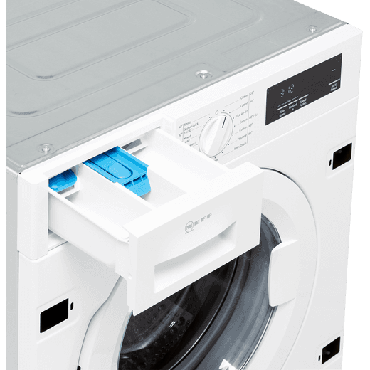 NEFF N50 Integrated 8Kg Washing Machine - White - Detergent drawer open