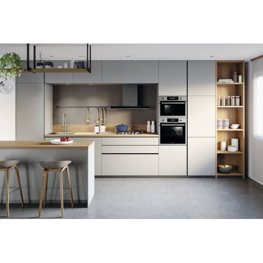 Hoover HTS9CBH3X 90cm Chimney Cooker Hood for Ducted/Recirculating Ventilation - Stainless Steel / Black Glass - Cooker hood in kitchen