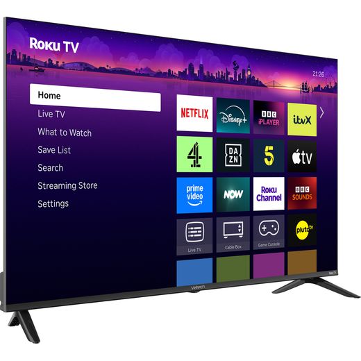 Veltech 50" 4K Ultra HD DLED Smart Roku TV - right perspective shot 