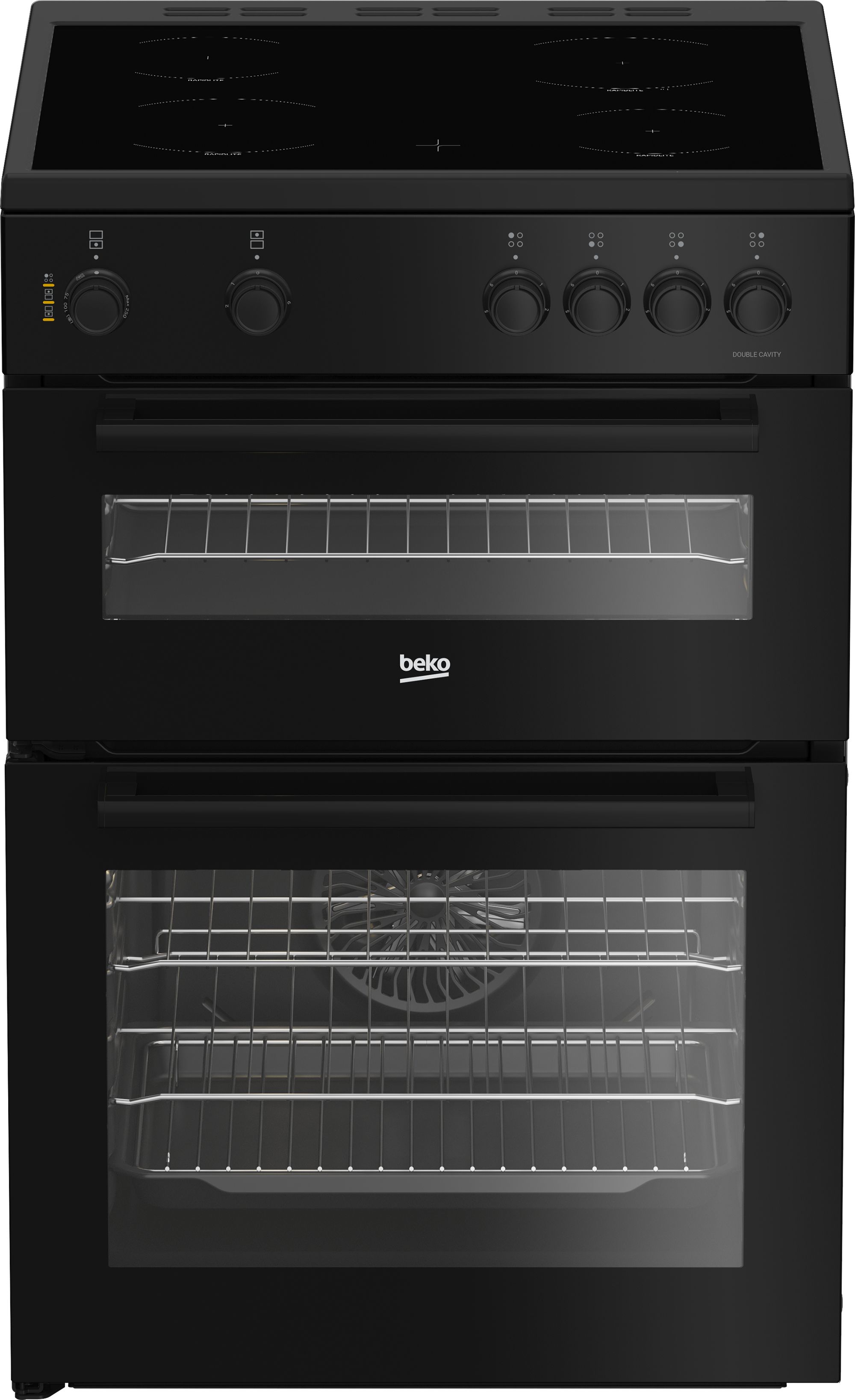 Image of Beko AeroPerfect™ FTC6701K 60cm Wide Single Oven Electric Cooker with Ceramic Hob - Black - A Rated, Black
