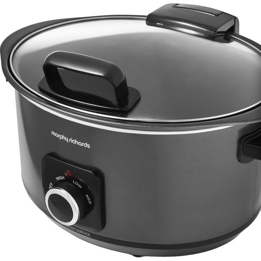 Morphy Richards 461020 Slow Cooker - Black - Close left perspective shot