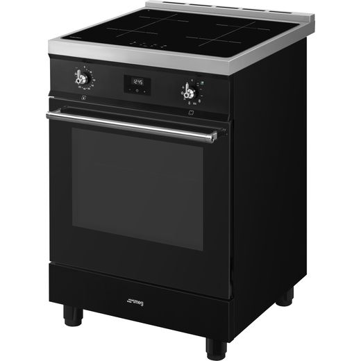 Smeg Electric Cooker with Zone induction hob Hob - Black - Left perspective shot