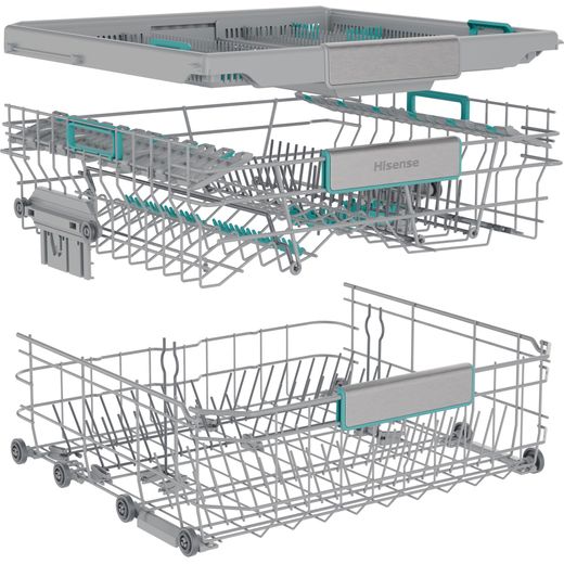 Hisense Auto Dose Standard Dishwasher - Stainless Steel - Right rack perspective shot