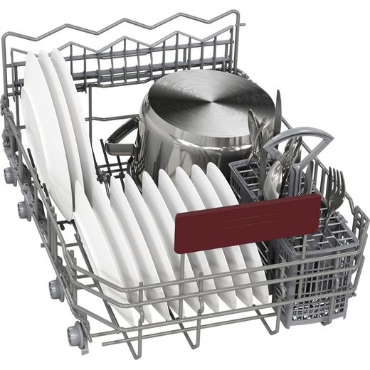 NEFF N50 Integrated Slimline Dishwasher - Silver - Right basket perpsective shot