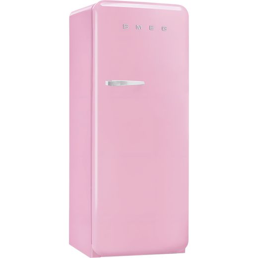 Smeg Right Hand Hinge FAB28RPK6 153cm High Small Fridge with Ice Box - Pink - Right perpsective shot