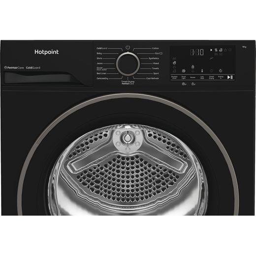 Hotpoint FabicCare C HD 93M BB UK 9Kg Heat Pump Tumble Dryer - Black - Control panel