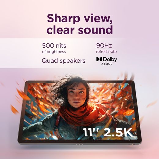 Lenovo Idea Tab 11" 128GB Tablet - Luna Grey - Annotation - Sharp view shot