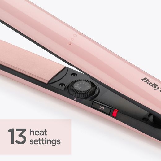 Babyliss Hair Straighteners - Pink - Annotation - 13 heat setting shot