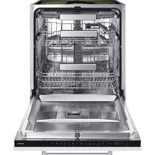 Samsung Series 7 AutoRelease™ Integrated Standard Dishwasher - White - front with door open shot