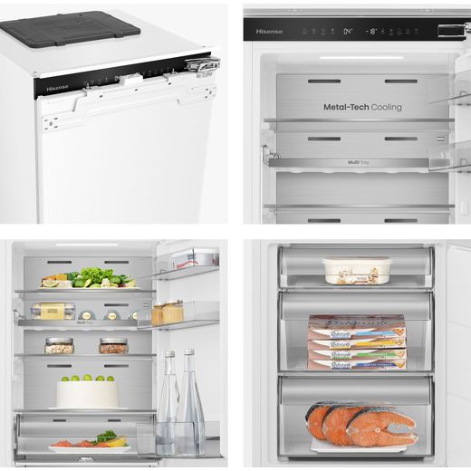 Hisense Integrated 60/40 Total No Frost Fridge Freezer with Fixed Door Fixing Kit - White  - Close up features shot