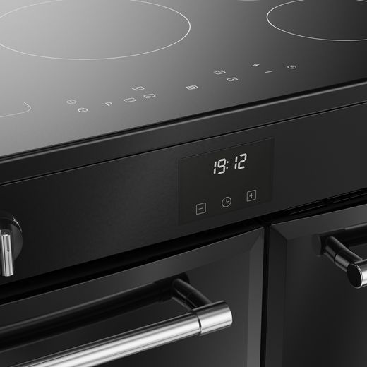 Belling Farmhouse 90Ei 90cm Electric Range Cooker with Induction Hob - Black - Close up shot