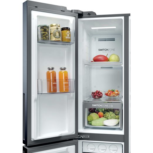 Haier Series 7+ American Fridge Freezer - Black - Door shelf shot