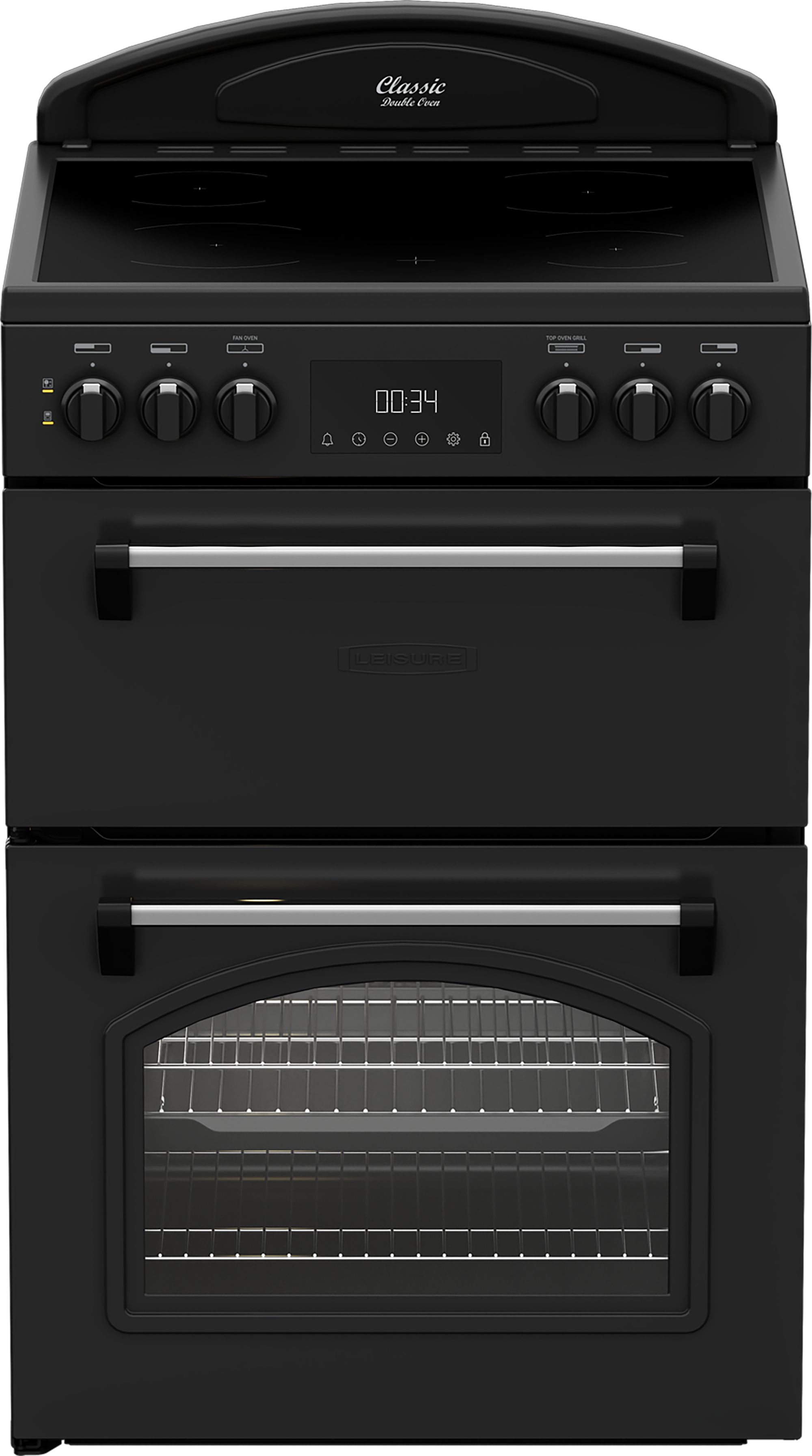 Image of Leisure Classic CLB60ECK 60cm Wide Single Oven Electric Cooker with Ceramic Hob - Black - A/A Rated, Black