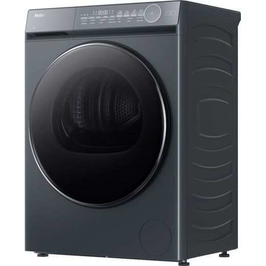 Haier X Series 7 HD100-C367GU1-UK Wifi Connected 10Kg Heat Pump Tumble Dryer - Graphite - left perspective shot