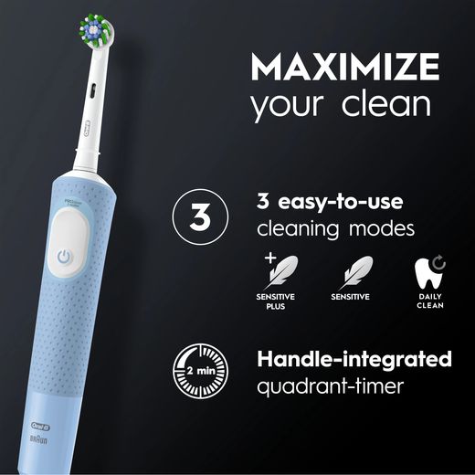 Oral B Vitality PRO Electric Toothbrush - Black - Annotation - Maximize your clean shot