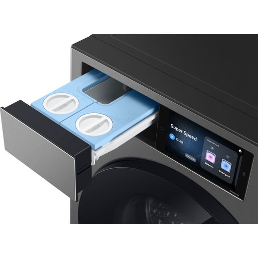 Samsung Series 9 WF90H11C4ST1 11kg WiFi Connected Auto Dosing Washing Machine with 1400 rpm - Dark Steel - detergent tray shot